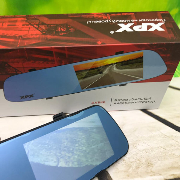 (Оригинал Корея) Зеркало - видеорегистратор XPX® ZX848 (в  комплекте с  двумя камерами дорога+задний