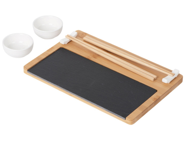 Набор для суши со сланцевой доской «Maki», Цвет черный, коричневый, белый