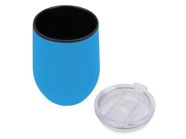 Термокружка «Pot», Цвет голубой глянцевый