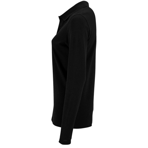 Рубашка поло женская с длинным рукавом Perfect LSL Women, черная, S–XXL