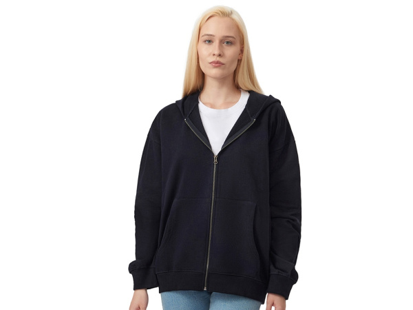 Толстовка оверсайз с капюшоном на молнии «Monaco», Размер XL-2XL, Цвет темно-синий