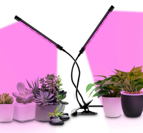 Светодиодная Фитолампа полного спектра для растений и рассады 40Вт на прищепке (3 режима работы), 2 лампы