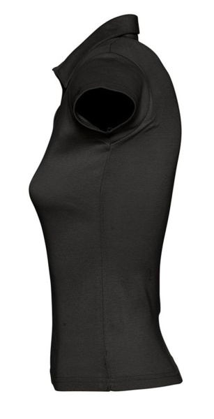 Рубашка поло женская без пуговиц Pretty 220, черная, S–XL