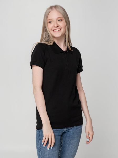 Рубашка поло женская Virma Lady, черная, S–3XL