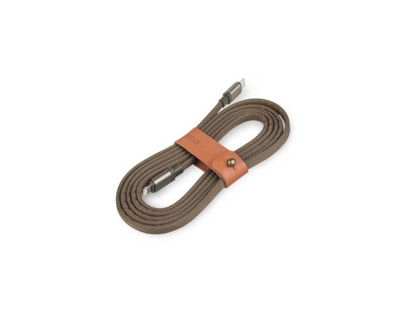 Кабель USB-C - Lightning MFI «LINK-C», QC/PD, 1.5 м, Цвет зеленый оливковый