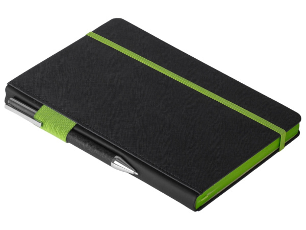 Бизнес-блокнот А5 «Bossy», Цвет черный, зеленое яблоко