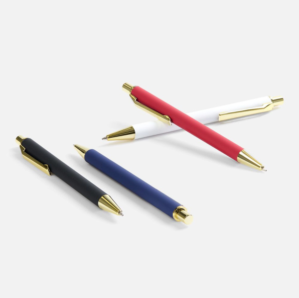 Ручка шариковая Lobby Soft Touch Gold, красная, 14,5х1 см