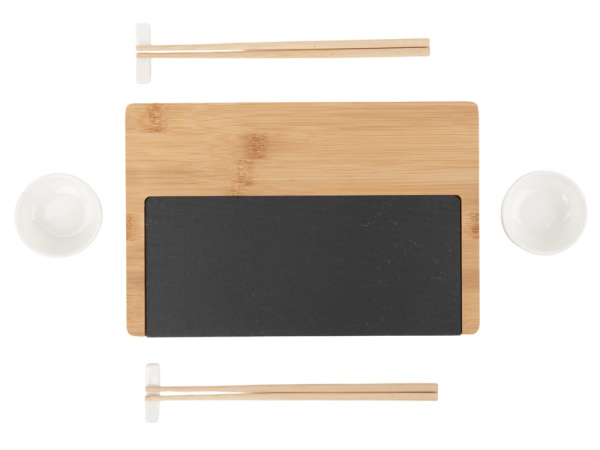 Набор для суши со сланцевой доской «Maki», Цвет черный, коричневый, белый