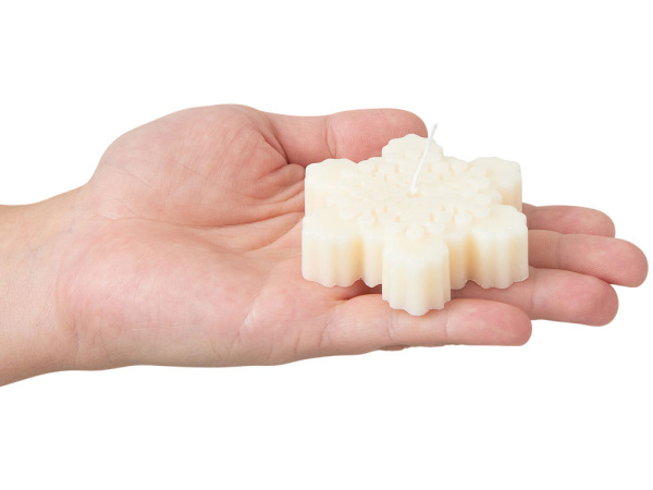 Свеча «Снежинка», Цвет молочный