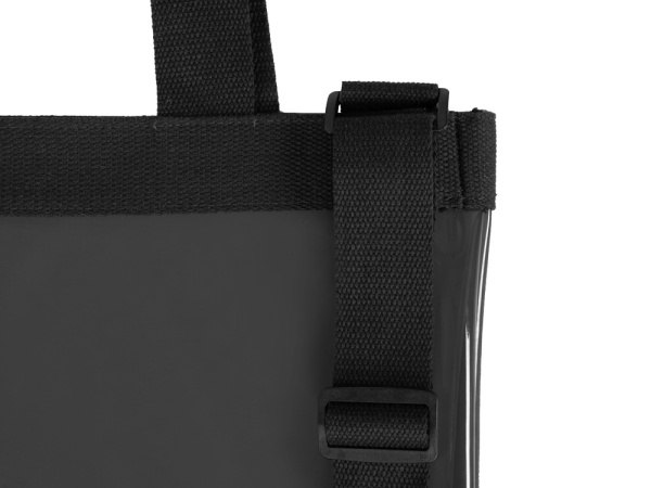 Сумка «Frank» из прозрачного пластика с регулирующейся лямкой, Цвет черный