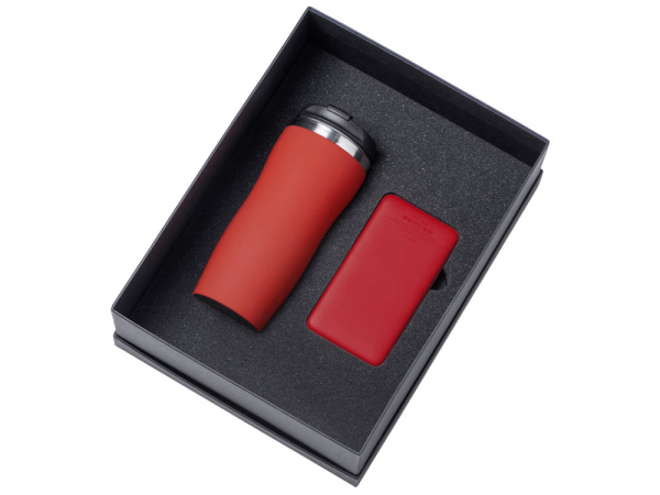 Подарочный набор "COLOR IT" c термокружкой и повербанком, Размер 5000 mAh, Цвет красный