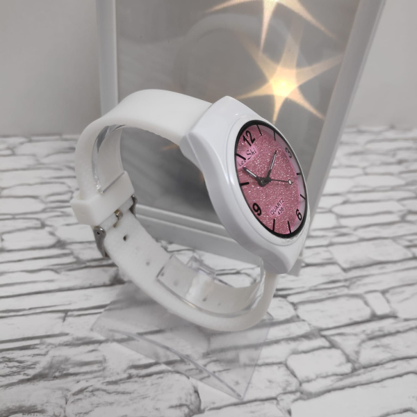 Женские спортивные часы Mei Shi (розовый циферблат, каучуковый ремешок)