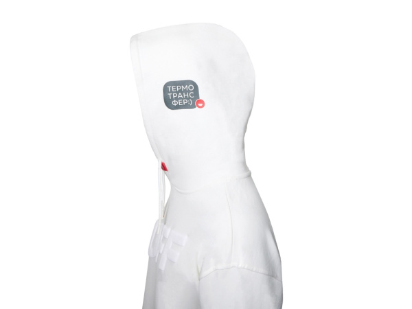 Худи оверсайз «Alpha.01» унисекс, с миксом видов нанесения, Размер XS-S, Цвет молочный