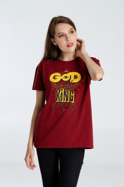 Футболка A God is High, гранатово-красная, S–XXL