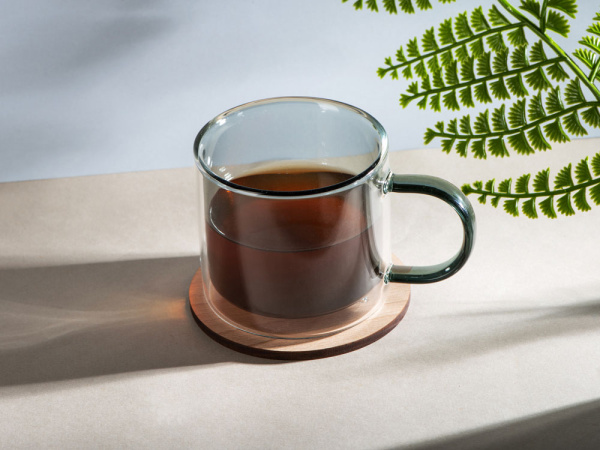 Кружка с двойными стенками «Office», Цвет черный прозрачный