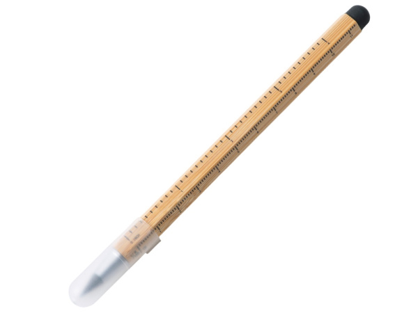 Вечный карандаш из бамбука с линейкой и стилусом «Sicily Bamboo», Цвет натуральный