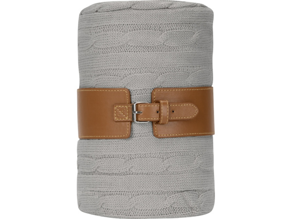 Плед акриловый «Braid NEW», Цвет светло-серый