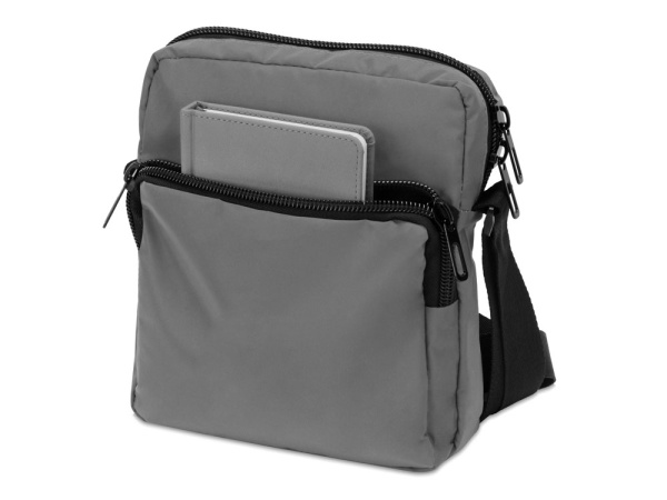 Светоотражающая сумка через плечо «Reflector», Цвет серый светоотражающий