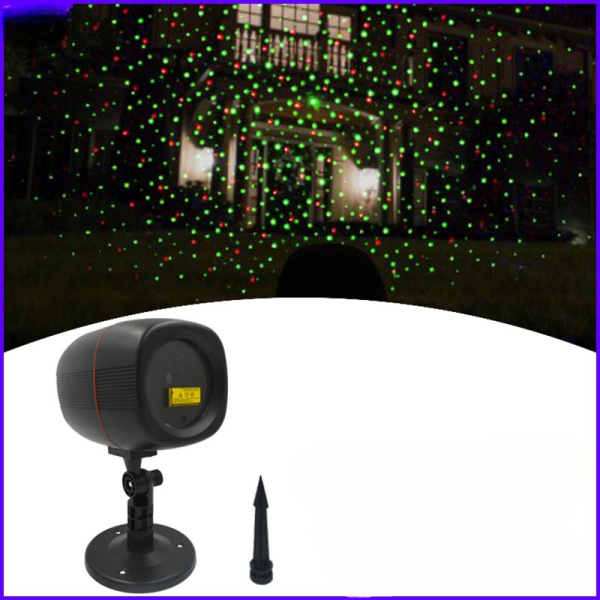 Проектор лазерный для новогодних вечеринок, черный / Работает в помещении и на улице