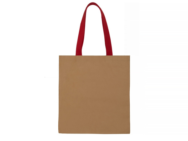 Сумка-шоппер «Papyrus» из моющейся крафт-бумаги, Цвет натуральный/красный