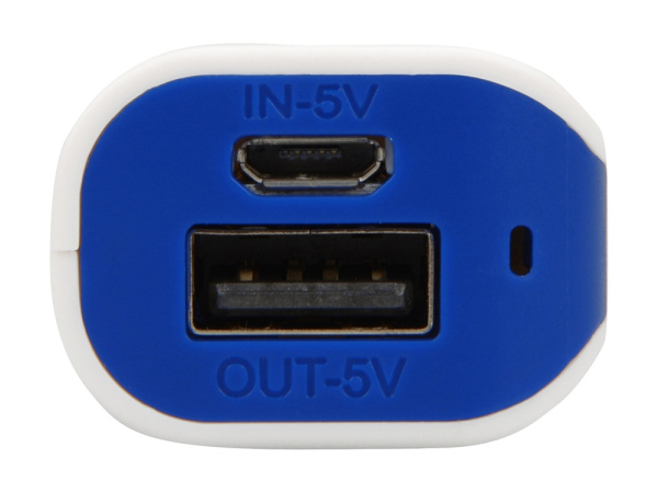 Внешний аккумулятор «Basis», 2000 mAh, Цвет белый/синий