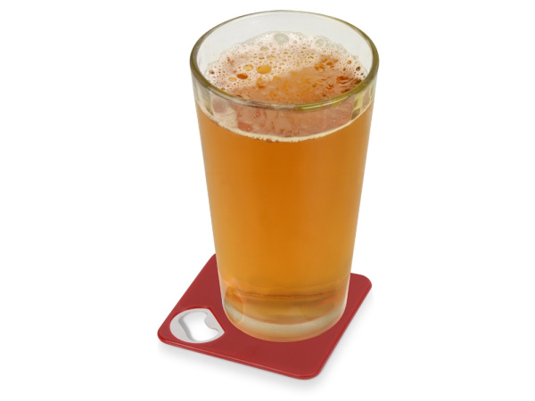 Подставка с открывалкой для кружки «Liso», Цвет черный/красный