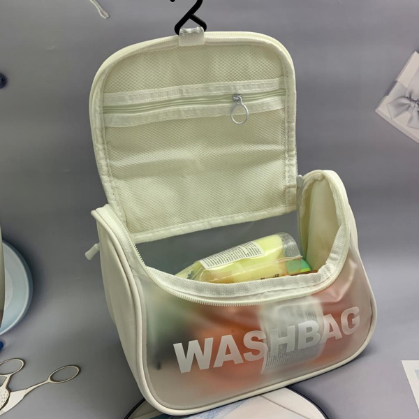Прозрачная дорожная косметичка Washbag для путешествий с ручкой