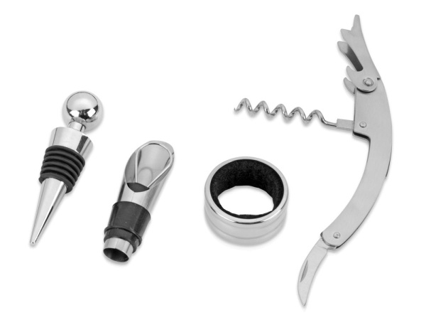 Набор аксессуаров для вина «Fabrizio», Цвет коричневый/серебристый