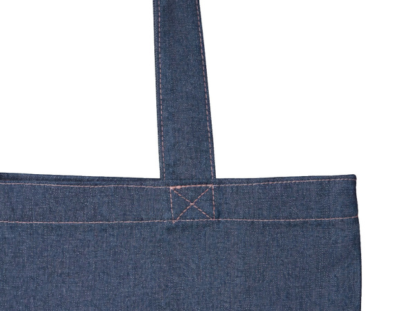 Джинсовая сумка-шоппер «Indigo» с широкими лямками, Цвет джинсовый