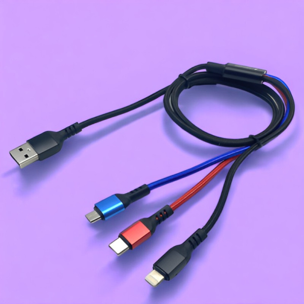 Кабель USB DS971 3in1 Micro/Lightning/Type-C в пакетике / Универсальный, практичный и удобный