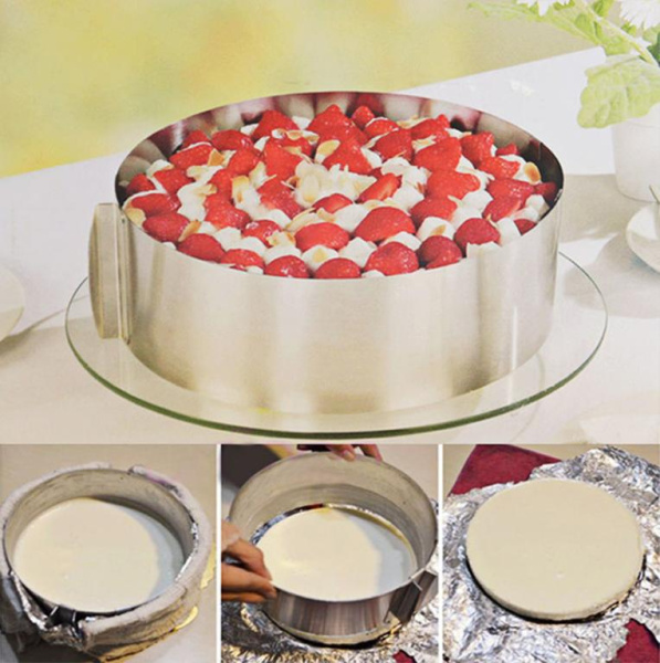 Раздвижное кольцо для торта (форма для выпечки) Cake Ring 16-30 см