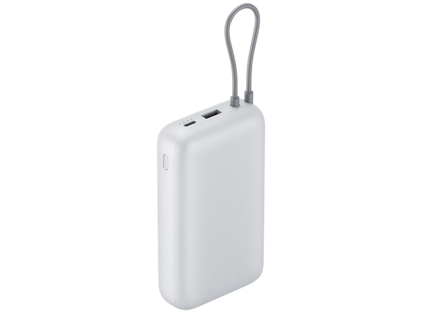 Внешний аккумулятор с встроенным кабелем Xiaomi Power Bank (Integrated Cable), 20000 мАч, Цвет светло-серый