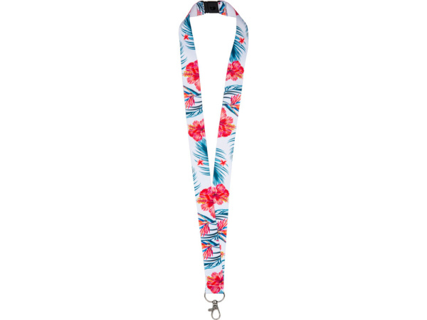 Ланъярд под сублимацию с карабином и замком обрыва, 2,5 см, Цвет белый