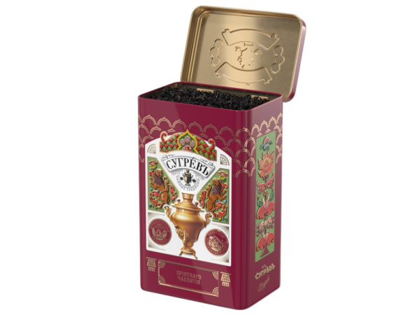 Черный чай и имбирное печенье в подарочной упаковке, Цвет бордо