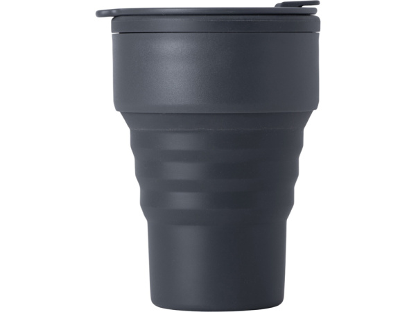 Силиконовый складной стакан «GoCup», Цвет темно-серый