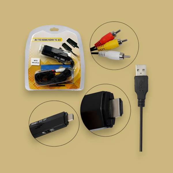 Кабель конвертер H73 HDMI (M) to AV euro composite (F) / Переходник для подключения HDMI к AV euro composite