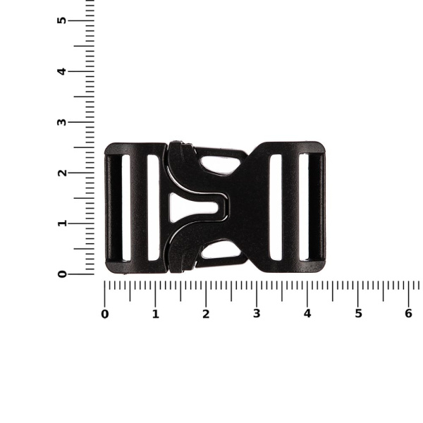 Застежка-пряжка Fibbia, черная, 2,5х4,4х0,6 см