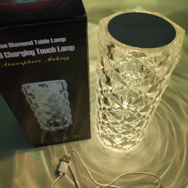 Настольная USB лампа-ночник Rose Diamond table lamp (16 цветов, пульт ДУ)