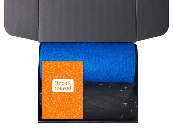 Подарочный набор «Re:y. Grow» с пледом, увлажнителем и набором для выращивания, Цвет синий