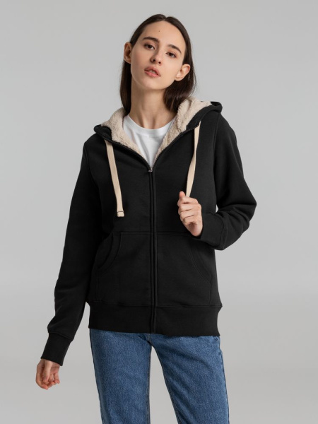 Толстовка унисекс на молнии Sherpa 280, черная, XXS–XXL