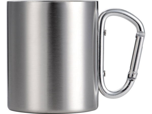 Кружка из стали с ручкой-карабином «Elbrus», Цвет серебристый