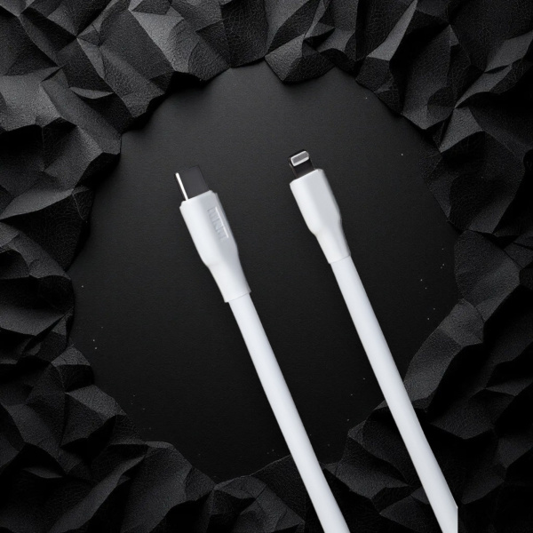 Кабель USB MRM PD85L USB Type-C-L, длина 1200мм, ток 3.1А, мощность 20Вт, силиконовый, белый / Надежность и удобство для современных устройств