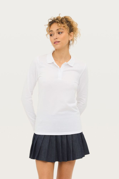 Рубашка поло женская с длинным рукавом Perfect LSL Women, ярко-синяя, S–XXL