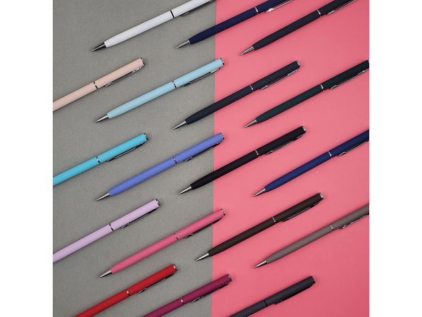 Ручка металлическая шариковая «Palermo», софт-тач, Цвет синий/серебристый