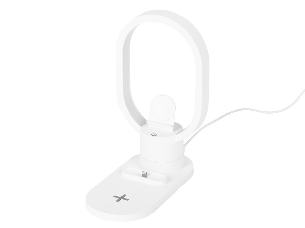 Беспроводная зарядная станция 4-в-1 «Portal» c лампой, 15 Вт, Цвет белый