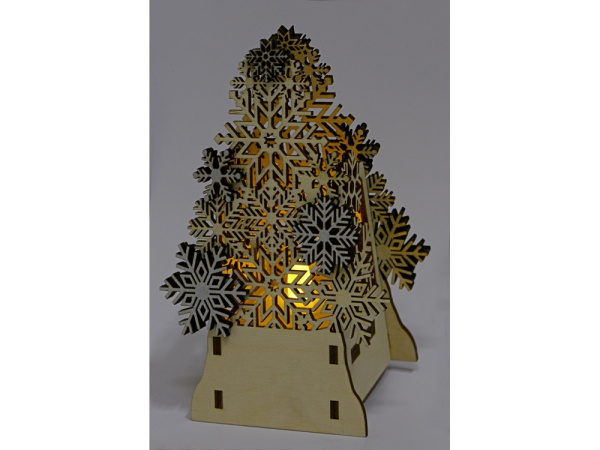 Декоративная фигура «Ель» с электрической свечой, Цвет Натуральный