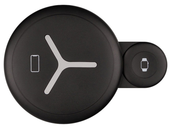 Беспроводное зарядное устройcтво «NEO Qwatch» для часов и смартфона, Цвет черный