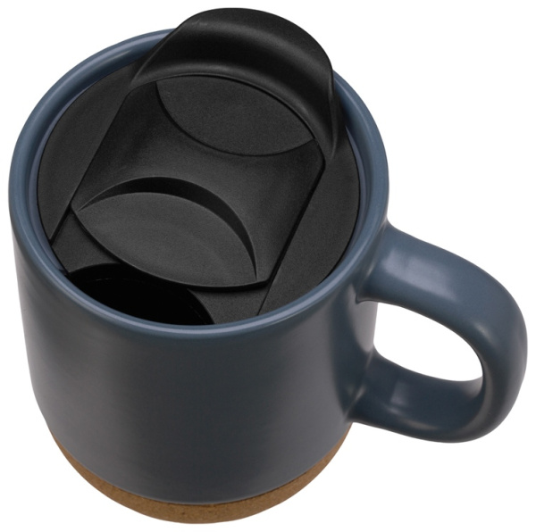Кружка с пробковым дном и крышкой «Denpasar», Цвет серый антрацит