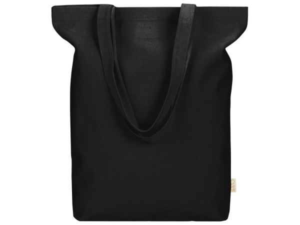 Сумка Fixy из переработанного хлопка 220 г/м2 с фиксирующей лентой, Цвет черный