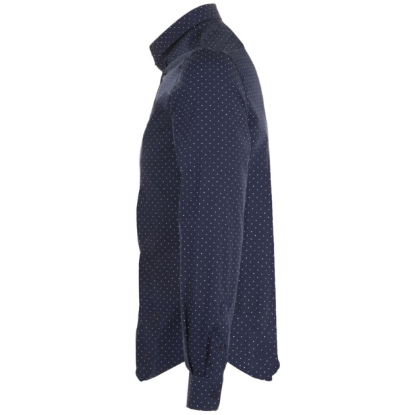 Рубашка мужская Becker Men, темно-синяя с белым, S–3XL